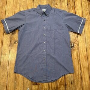 Riverside FR Shirt Mens Large Blue Pocket Henley Flame Resistant **LOGO**‎